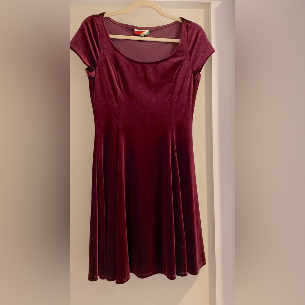Red velvet skater dress size small